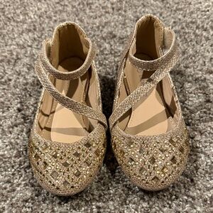 Elegant Gold Kids Dress Shoes